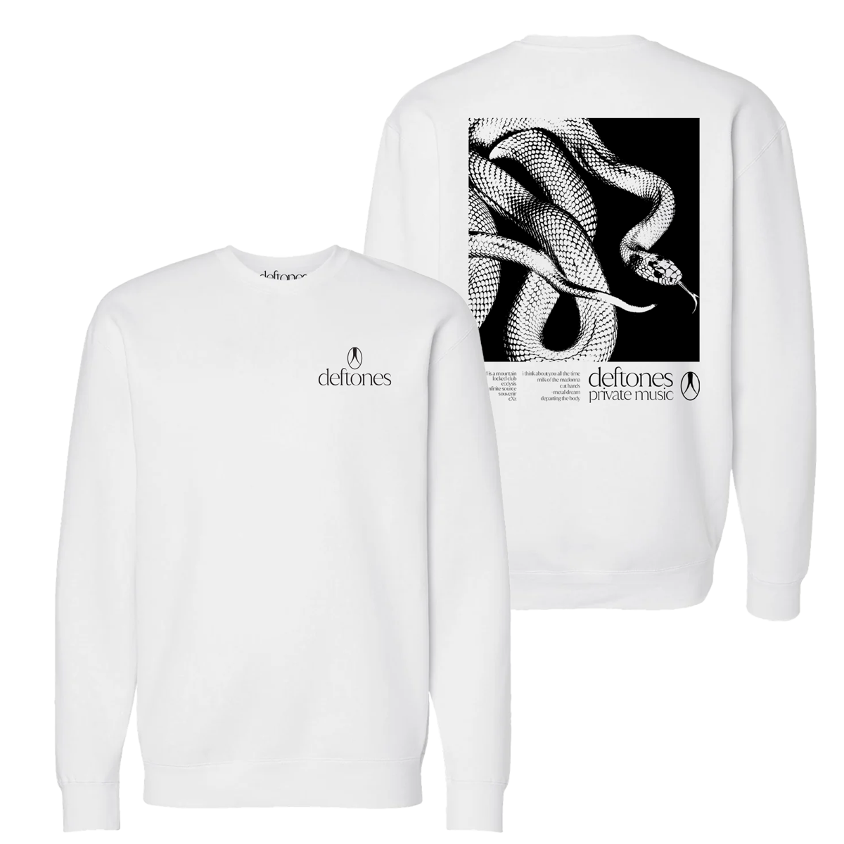 deftones gear private music crewneck